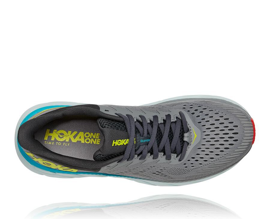 Running Shoes Mens - Hoka One One Clifton 7 - Grey - TECLZNF-48